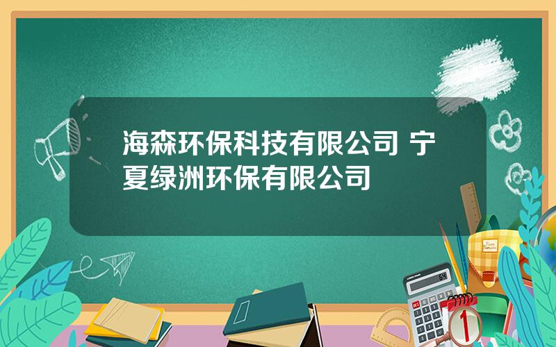 海森环保科技有限公司 宁夏绿洲环保有限公司